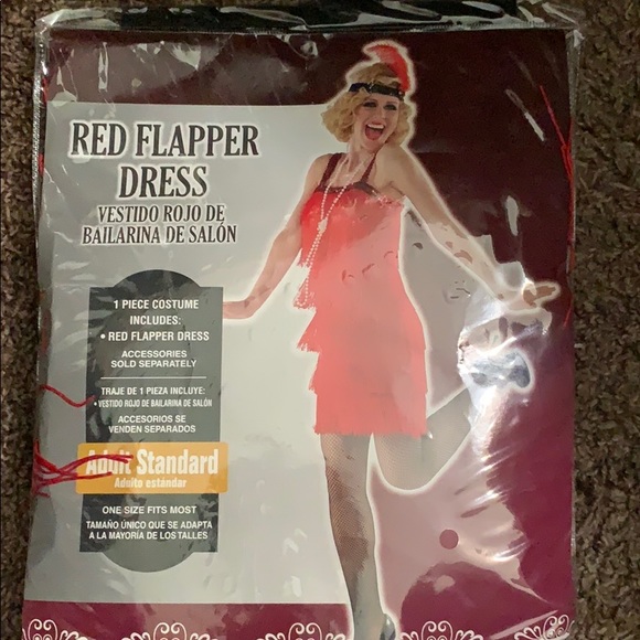 Red flapper dress one size - Picture 2 of 4